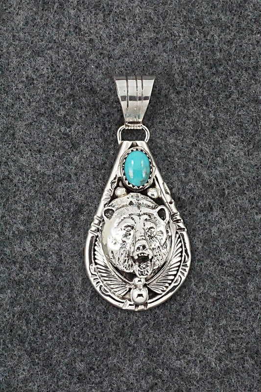 Turquoise & Sterling Silver Pendant - Jeannette Saunders