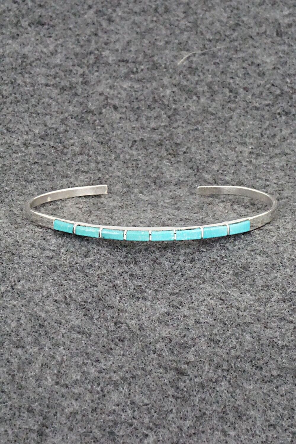 Turquoise & Sterling Silver Inlay Bracelet - Jeanette Chavez