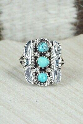 Turquoise and Sterling Silver Ring - Janice Johnson - Size 8.25 - High Lonesome Trading