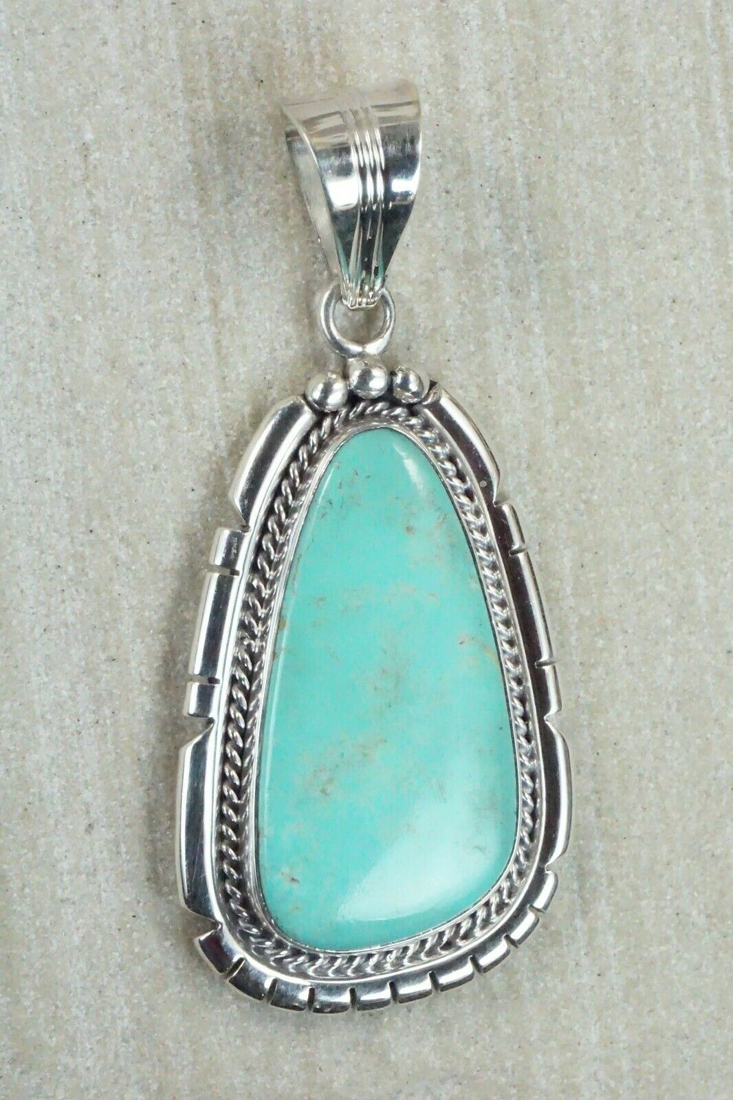 Navajo Turquoise & Sterling Silver Pendant - Samuel Yellowhair