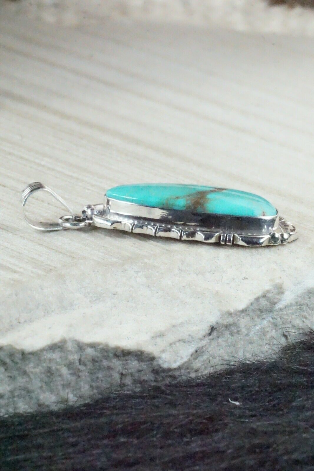 Turquoise & Sterling Silver Pendant - Samuel Yellowhair