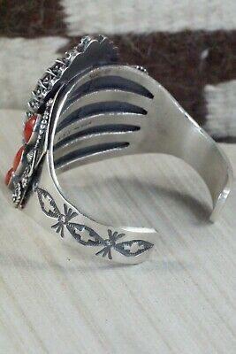 Royston Turquoise, Coral & Sterling Silver Bracelet - Regana Begay
