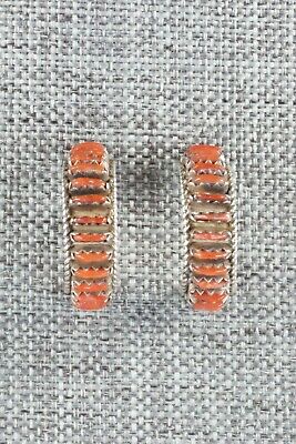 Coral & Sterling Silver Earrings - Milborne Dishta