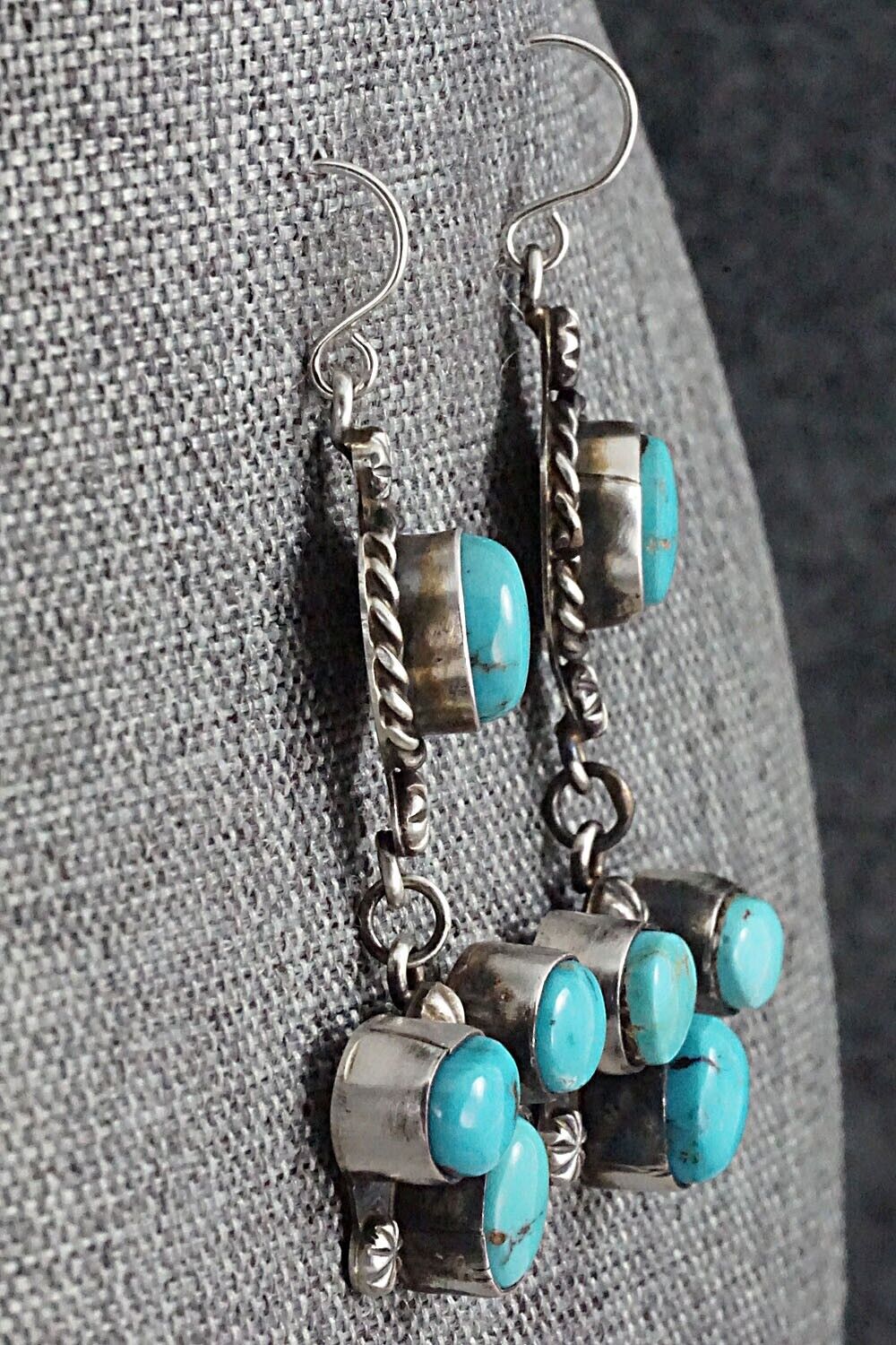 Turquoise & Sterling Silver Earrings - Wilson Dawes