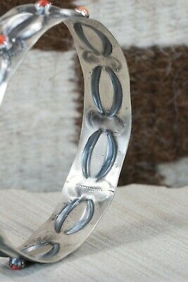 Navajo Spiny Oyster & Sterling Silver Bangle Cuff - Tim Yazzie