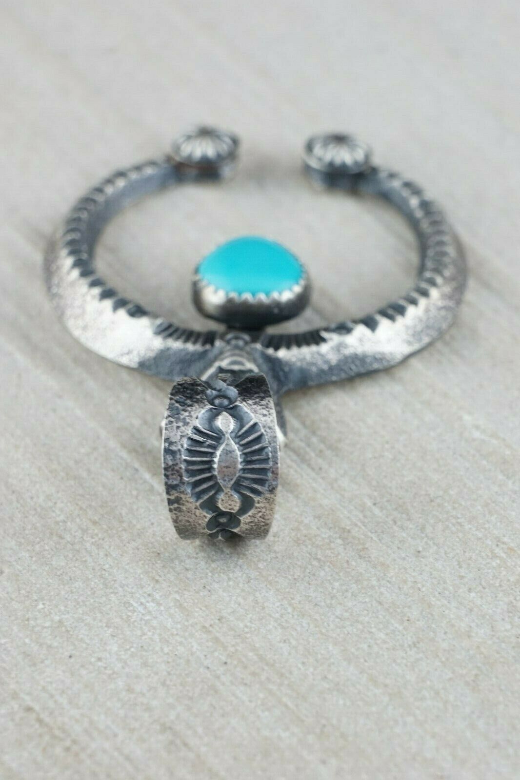 Navajo Turquoise and Sterling Silver Pendant - Eva & Linberg Billah - High Lonesome Trading
