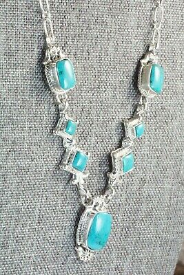 Turquoise & Sterling Silver Necklace - Lee Shorty