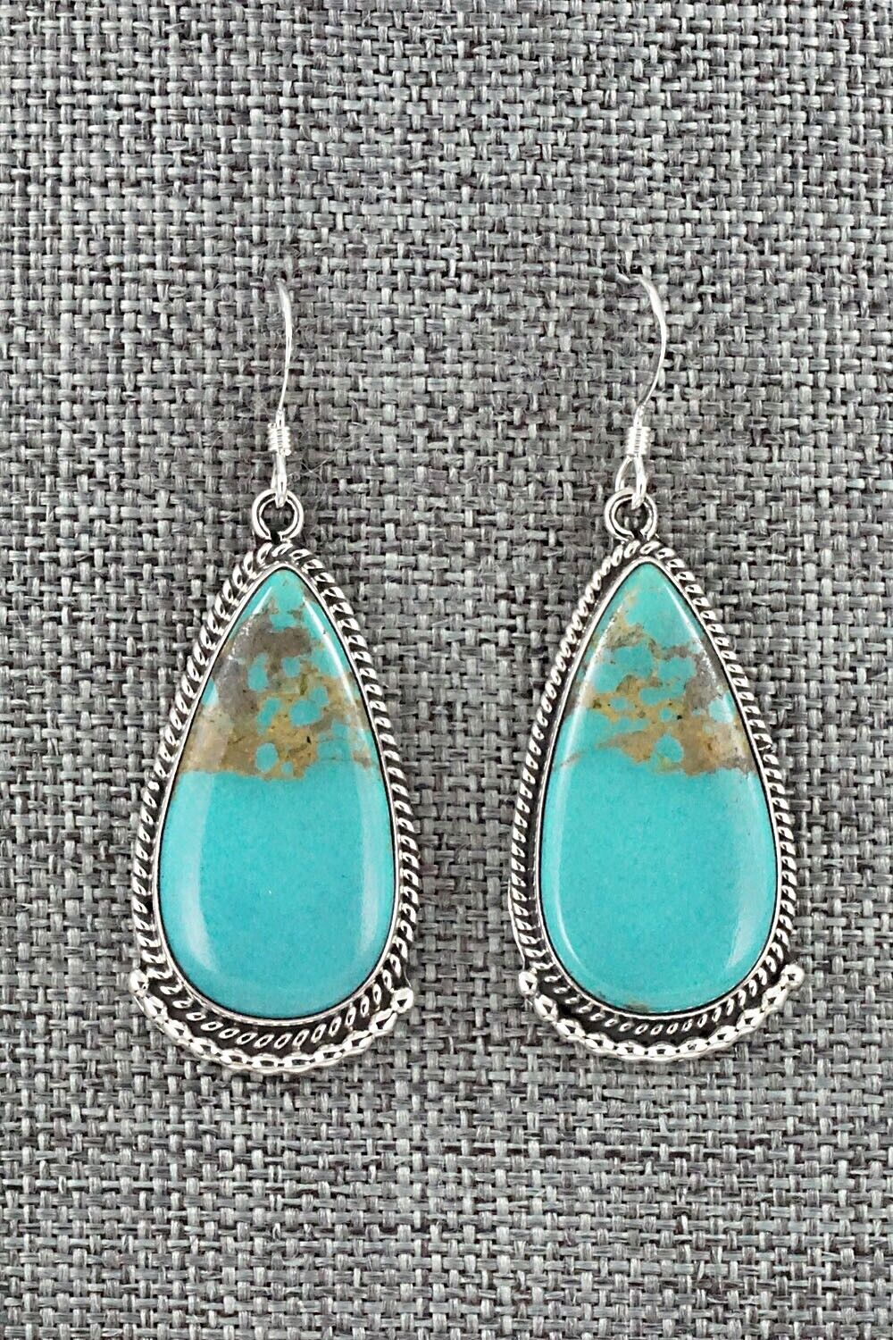 Turquoise & Sterling Silver Earrings - Verdie Betone
