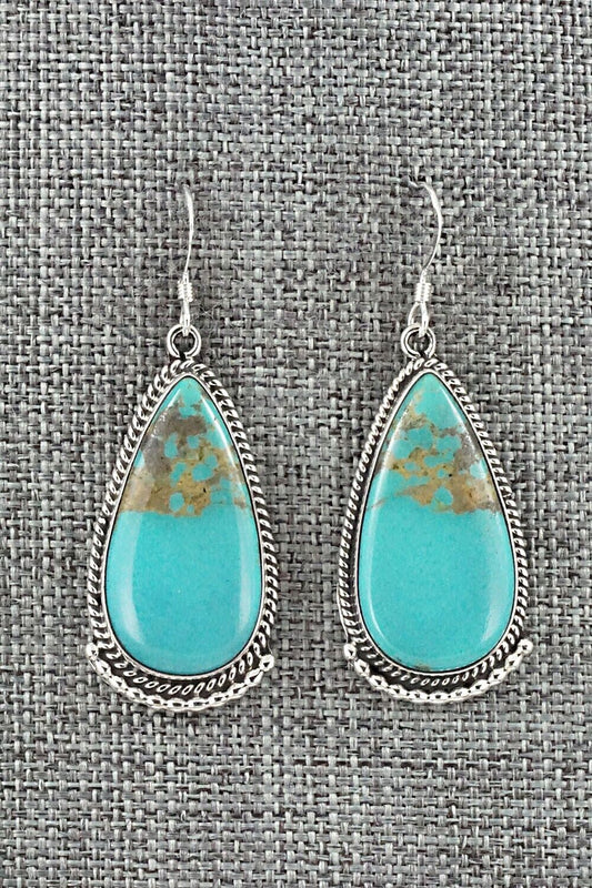 Turquoise & Sterling Silver Earrings - Verdie Betone
