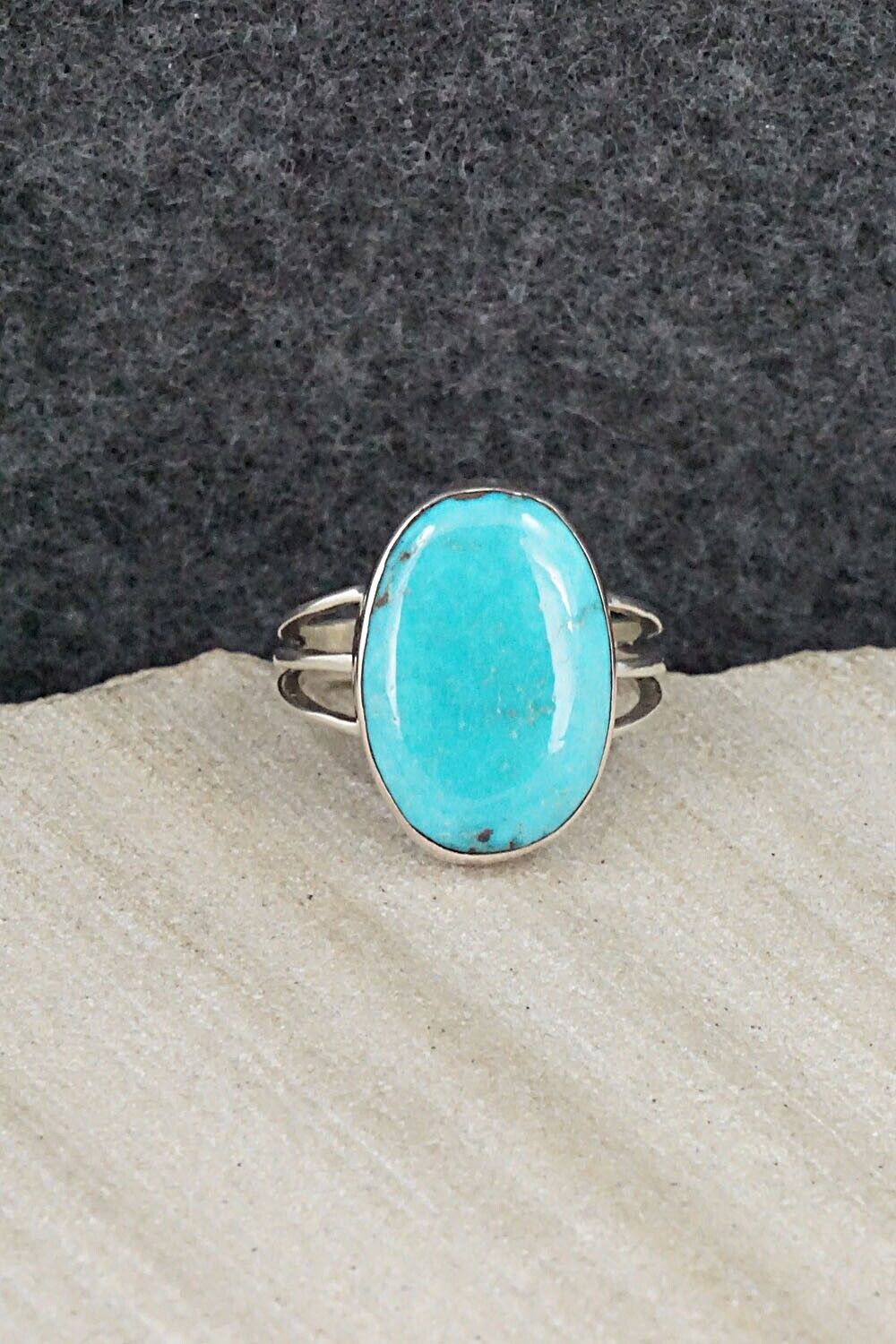 Turquoise & Sterling Silver Ring - Carlos Tsipa - Size 6.5