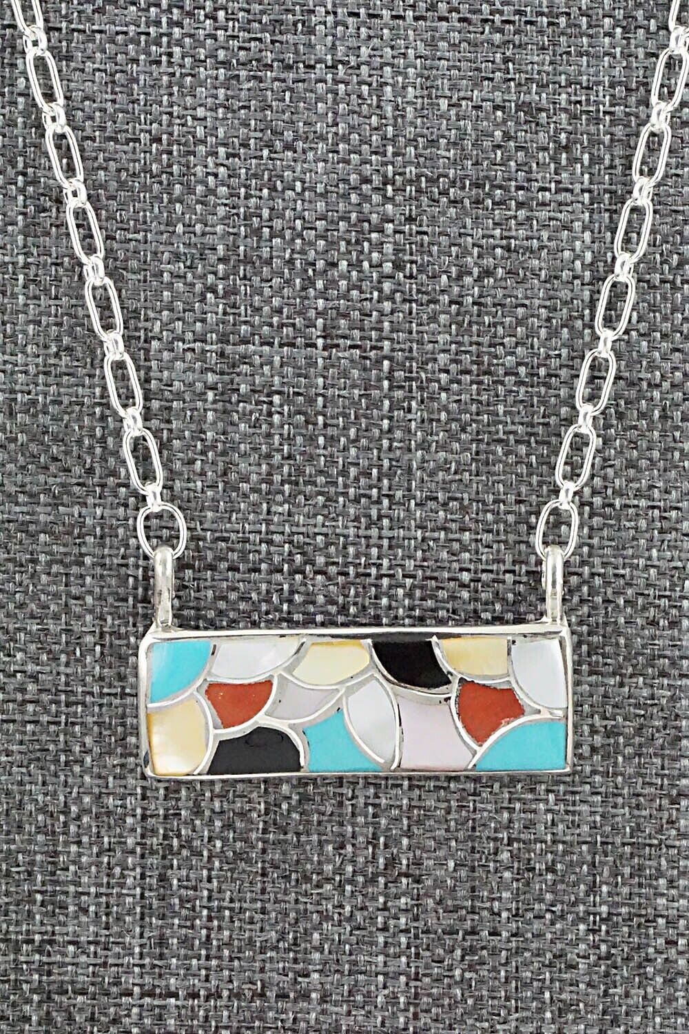 Multi Stone & Sterling Silver Necklace - Orena Leekya