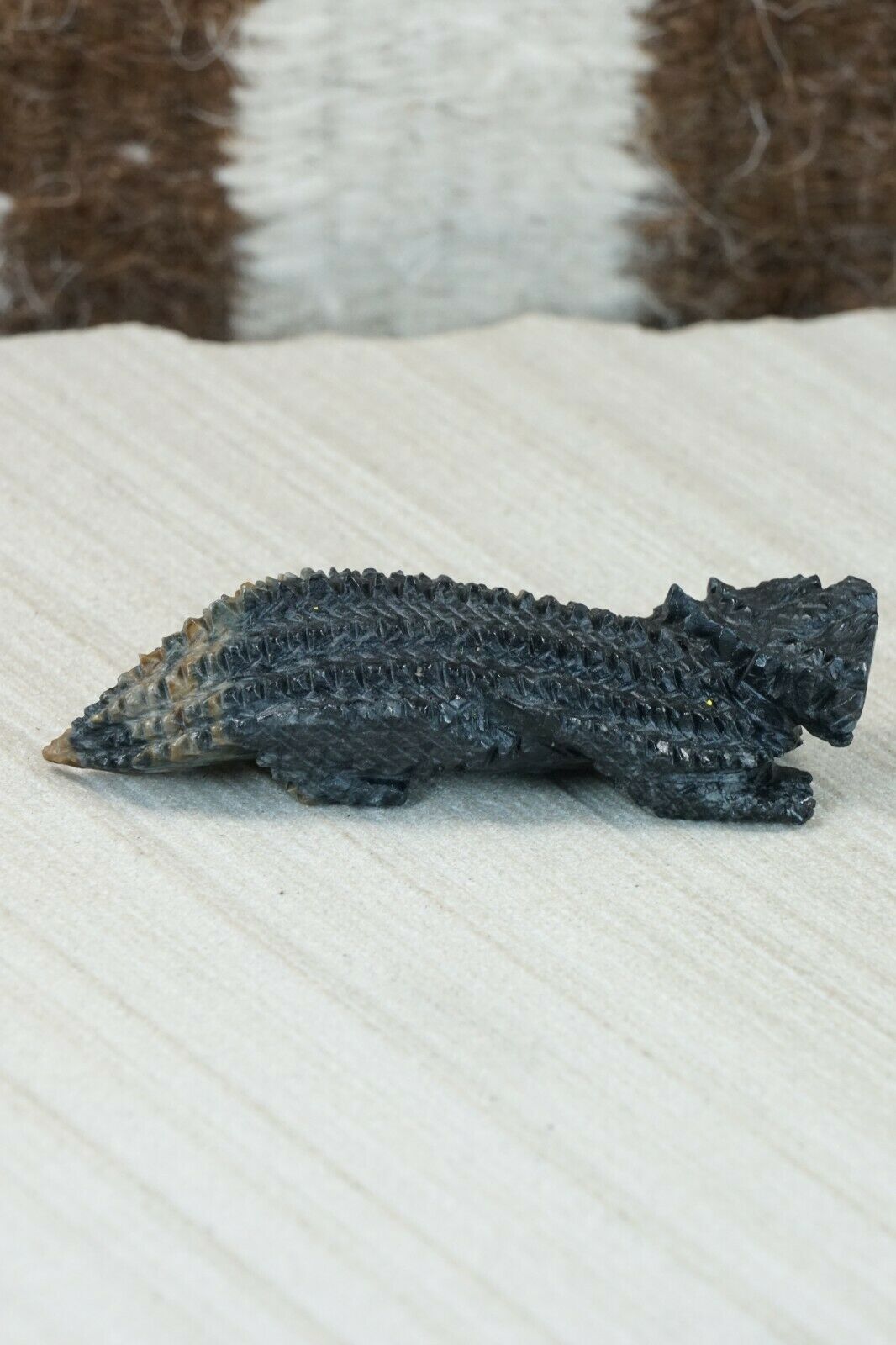 Horned Toad Zuni Fetish Carving - Alvin Haloo
