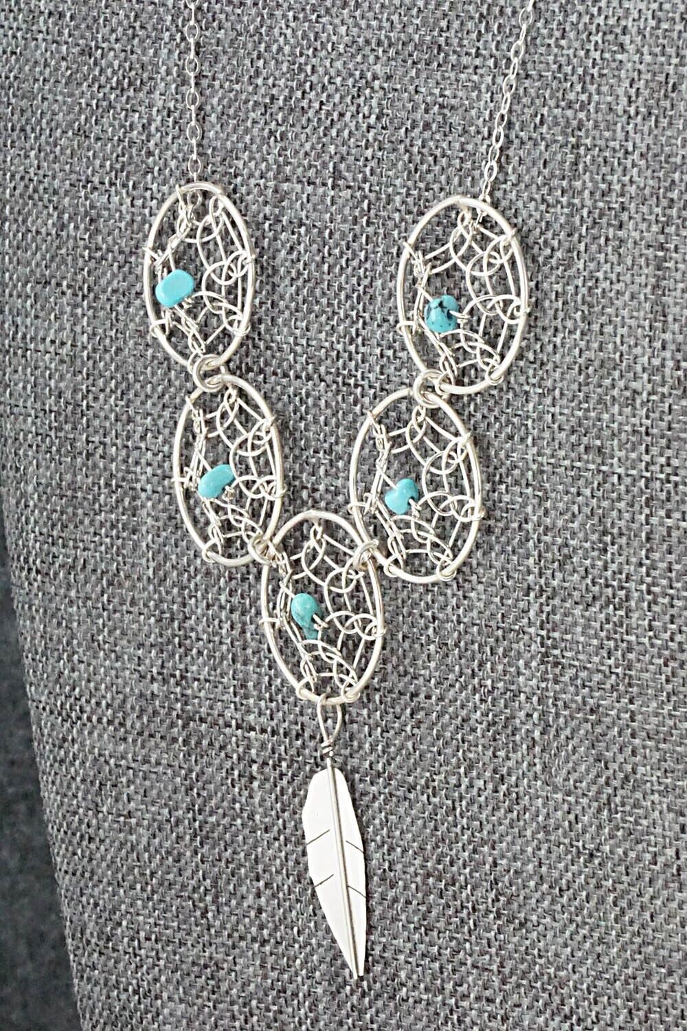 Turquoise & Sterling Silver Necklace - Lorenzo Arviso Jr.