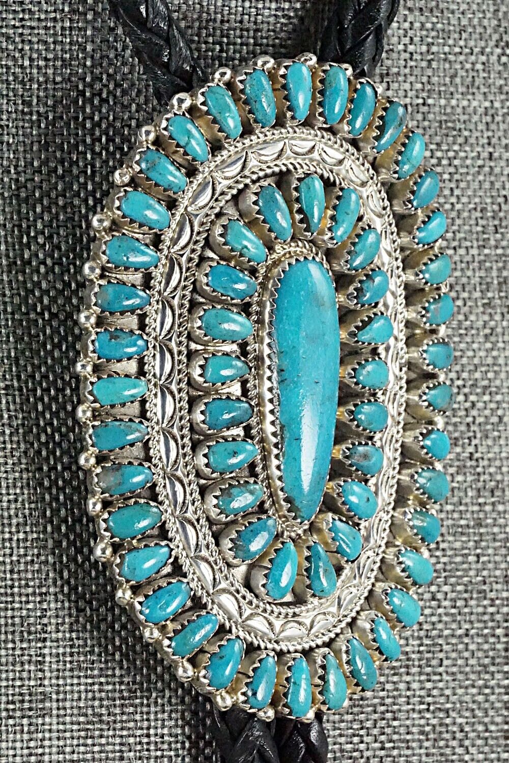 Turquoise & Sterling Silver Bolo Tie - Jaz Wilson