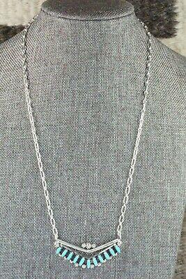 Turquoise & Sterling Silver Necklace - MaDerral Kallestewa - High Lonesome Trading