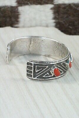 Coral & Sterling Silver Bracelet - Delbert Arviso