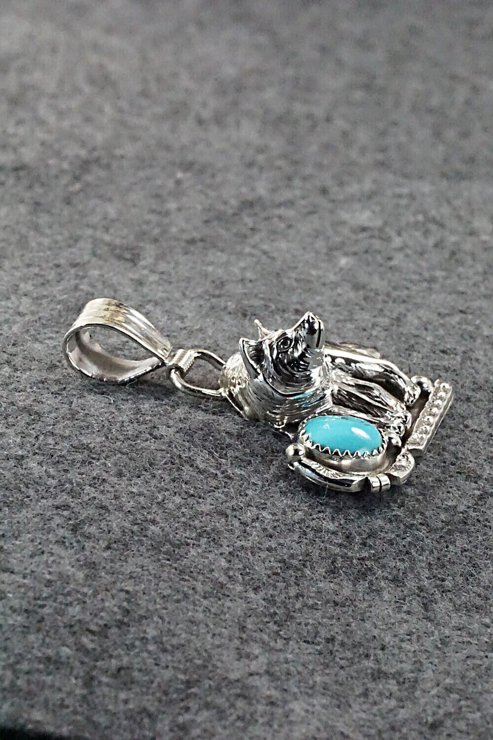 Turquoise & Sterling Silver Pendant - Jeannette Saunders