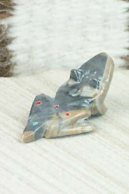 Frog Zuni Fetish Carving - Todd Lowsayatee