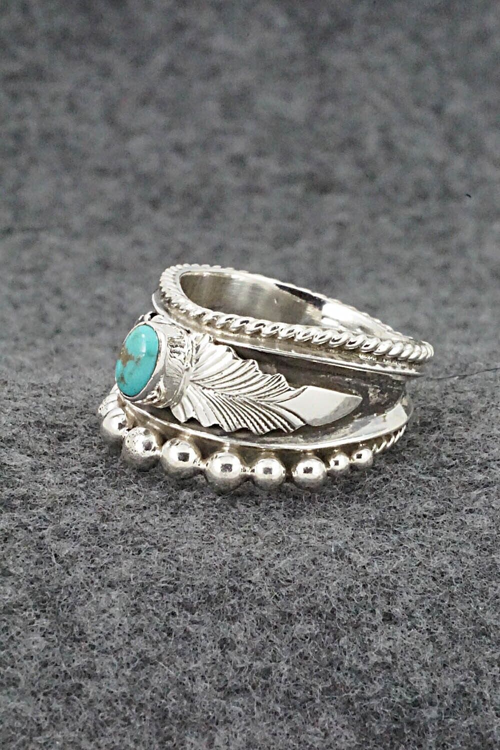 Turquoise & Sterling Silver Ring - Tom Lewis - Size 10