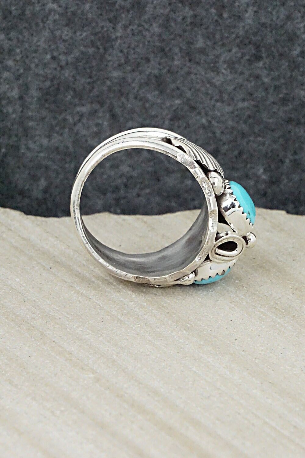 Turquoise & Sterling Silver Ring - Max Calladitto - Size 9.5