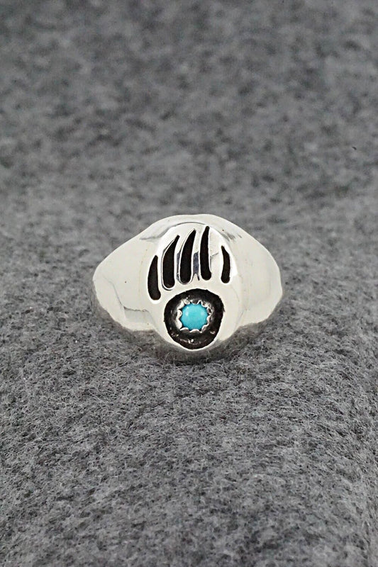 Turquoise & Sterling Silver Ring - Pearlene Spencer - Size 10.5