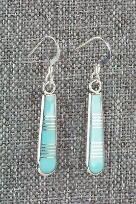 Turquoise & Sterling Silver Earrings - Valentino Laate - High Lonesome Trading