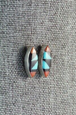 Multi Stone Inlay & Sterling Silver Earrings - Monica Johnson