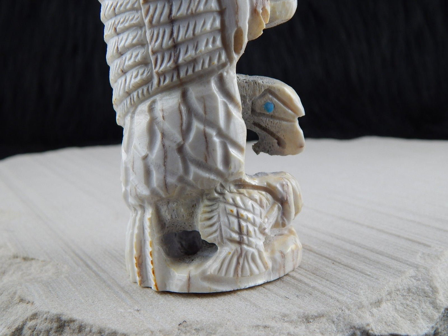 Chief & Eagle Zuni Fetish Carving - Jerrold Lahaleon - High Lonesome Trading