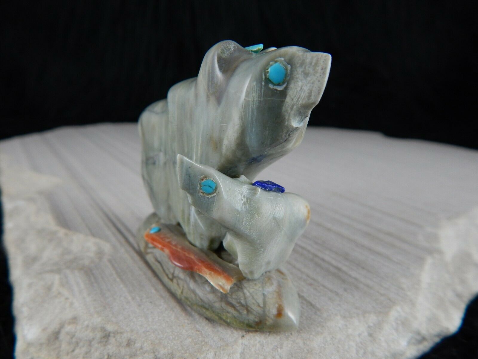 Bears Zuni Fetish - Della Haloo - Zuni Bears Carving - High Lonesome Trading