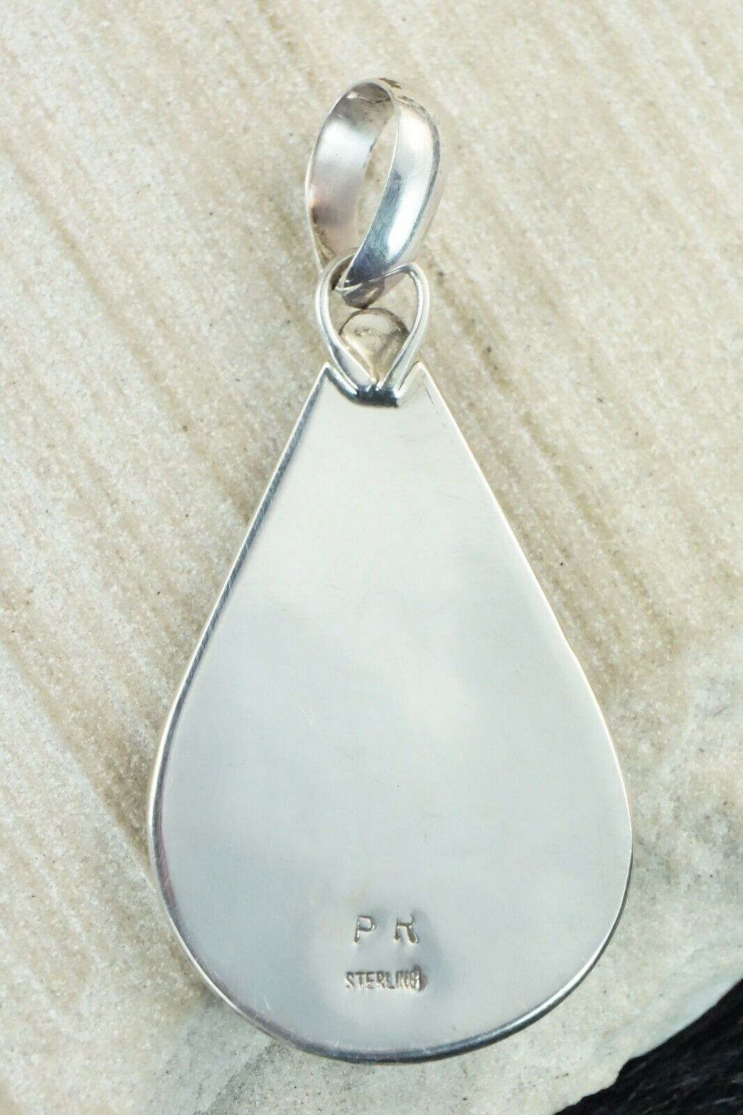 Turquoise, Coral and Sterling Silver Pendant - Priscilla Reeder