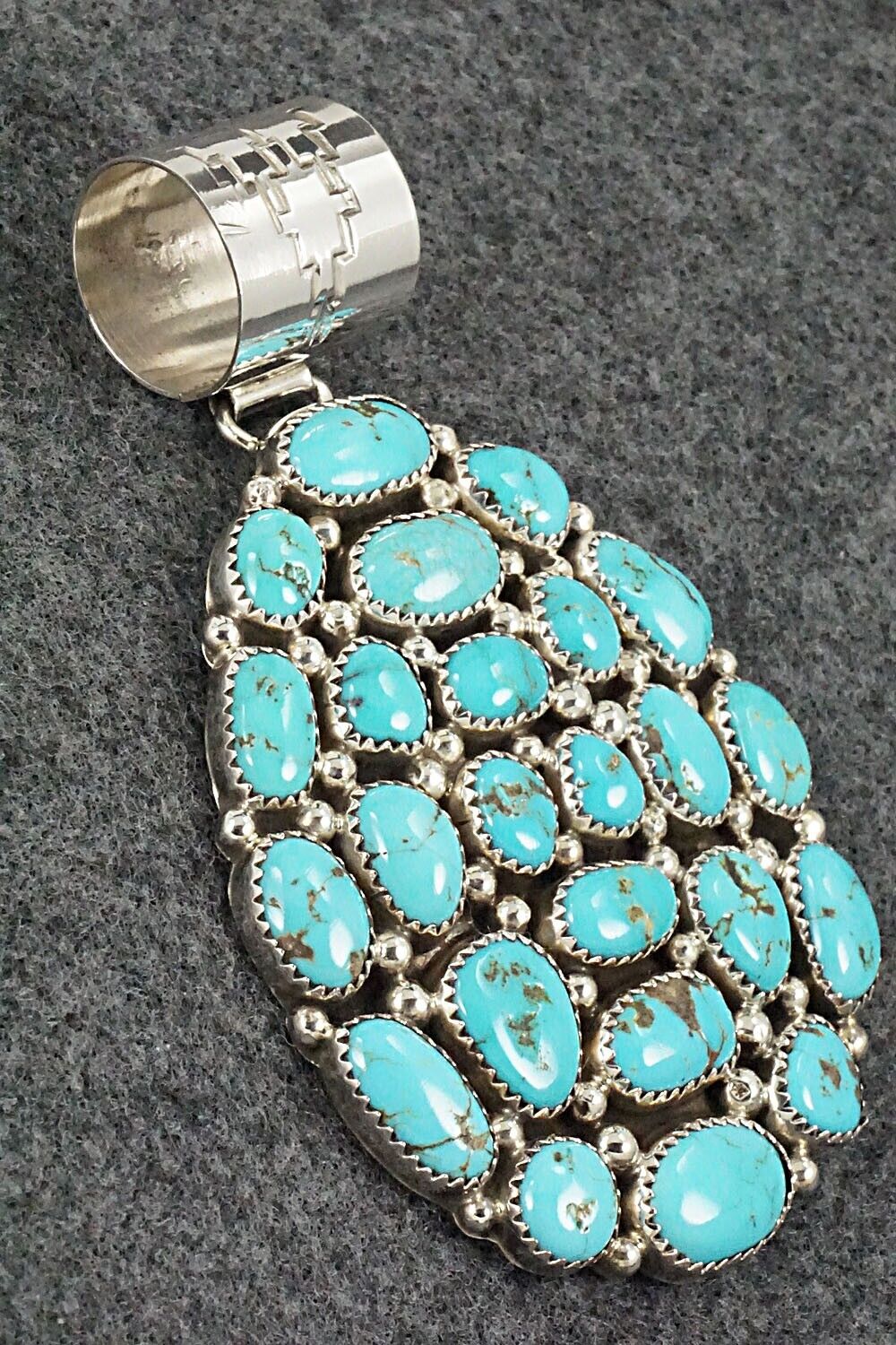 Turquoise & Sterling Silver Pendant - Marlene Haley