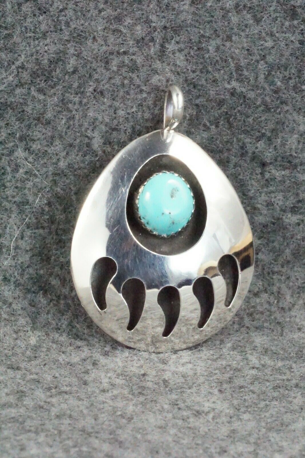 Turquoise & Sterling Silver Pendant - Virginia Long
