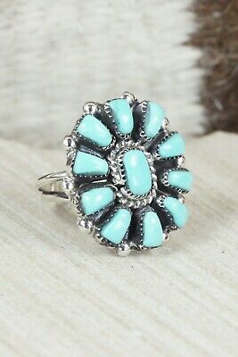 Turquoise & Sterling Silver Ring - Angela Natachu - Size 7.5