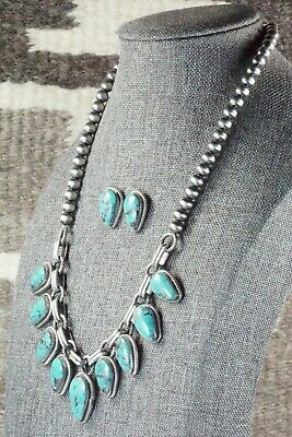Turquoise & Sterling Silver Necklace and Earrings - Bobby Platero