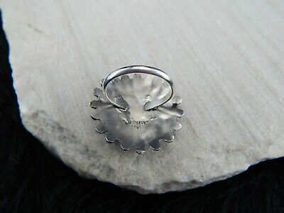 Zuni Sterling Silver & Coral Ring - Merlinda Chavez - Size 7 - High Lonesome Trading