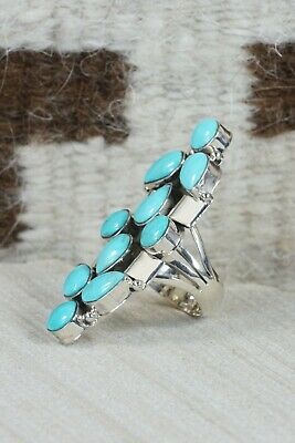 Navajo Turquoise & Sterling Silver Ring - Clarence Long - Size 5.5