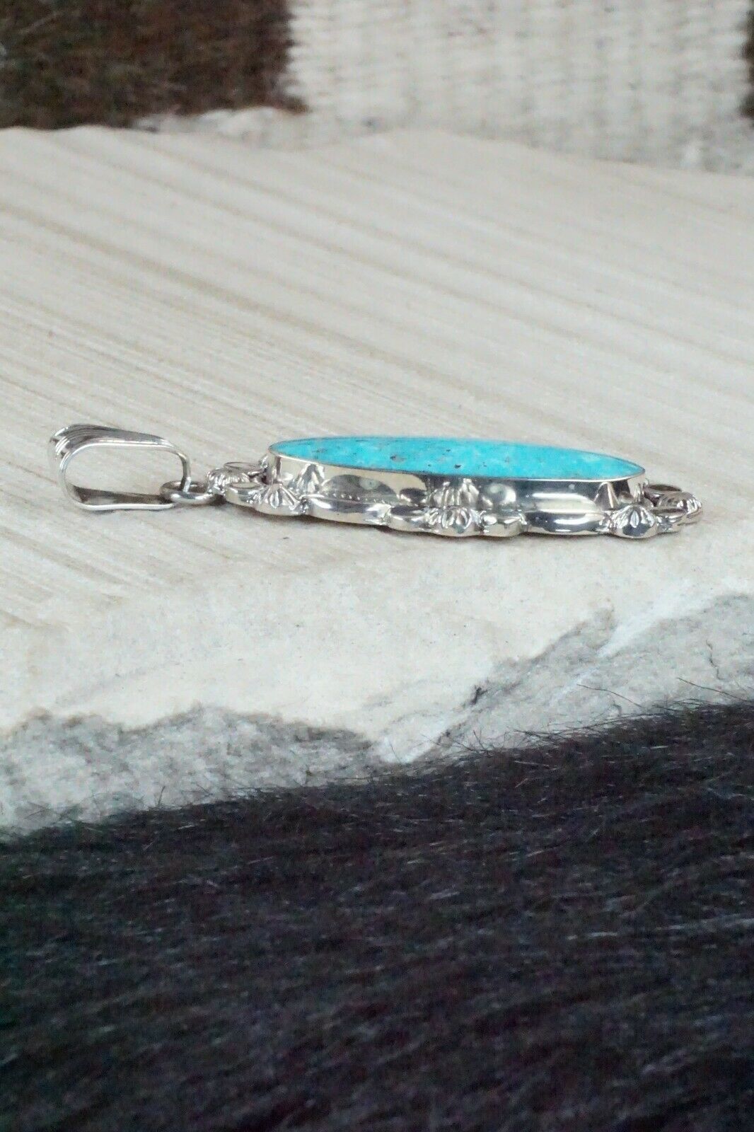 Turquoise & Sterling Silver Pendant - Jimson Belin