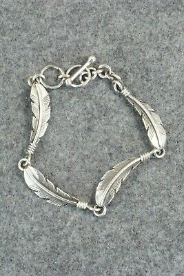 Sterling Silver Feather Link Bracelet - Joe Mace