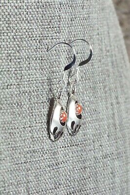 Coral & Sterling Silver Earrings - Leta Parker
