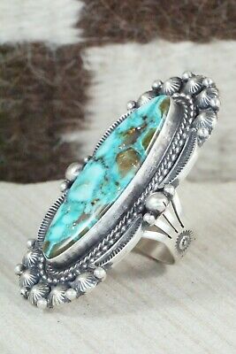 Turquoise & Sterling Silver Ring - Tom Lewis - Size 9