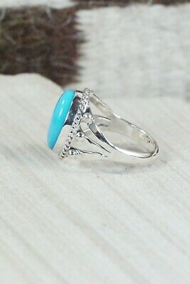 Navajo Turquoise & Sterling Silver Ring - Genevieve Frank - Size 9
