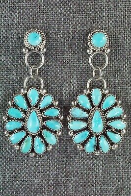 Turquoise & Sterling Silver Earrings - Eunise Wilson