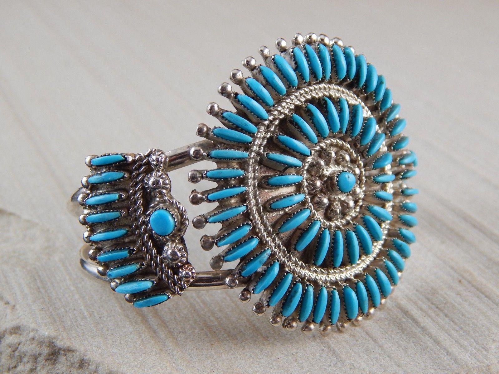 Zuni Sterling Silver & Turquoise Bracelet & Ring - Evangeline Wyaco - High Lonesome Trading