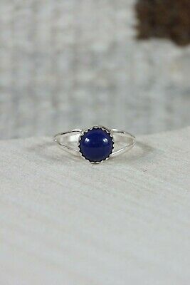 Navajo Lapis and Sterling Silver Ring - Robert Martinez - Size 7.25