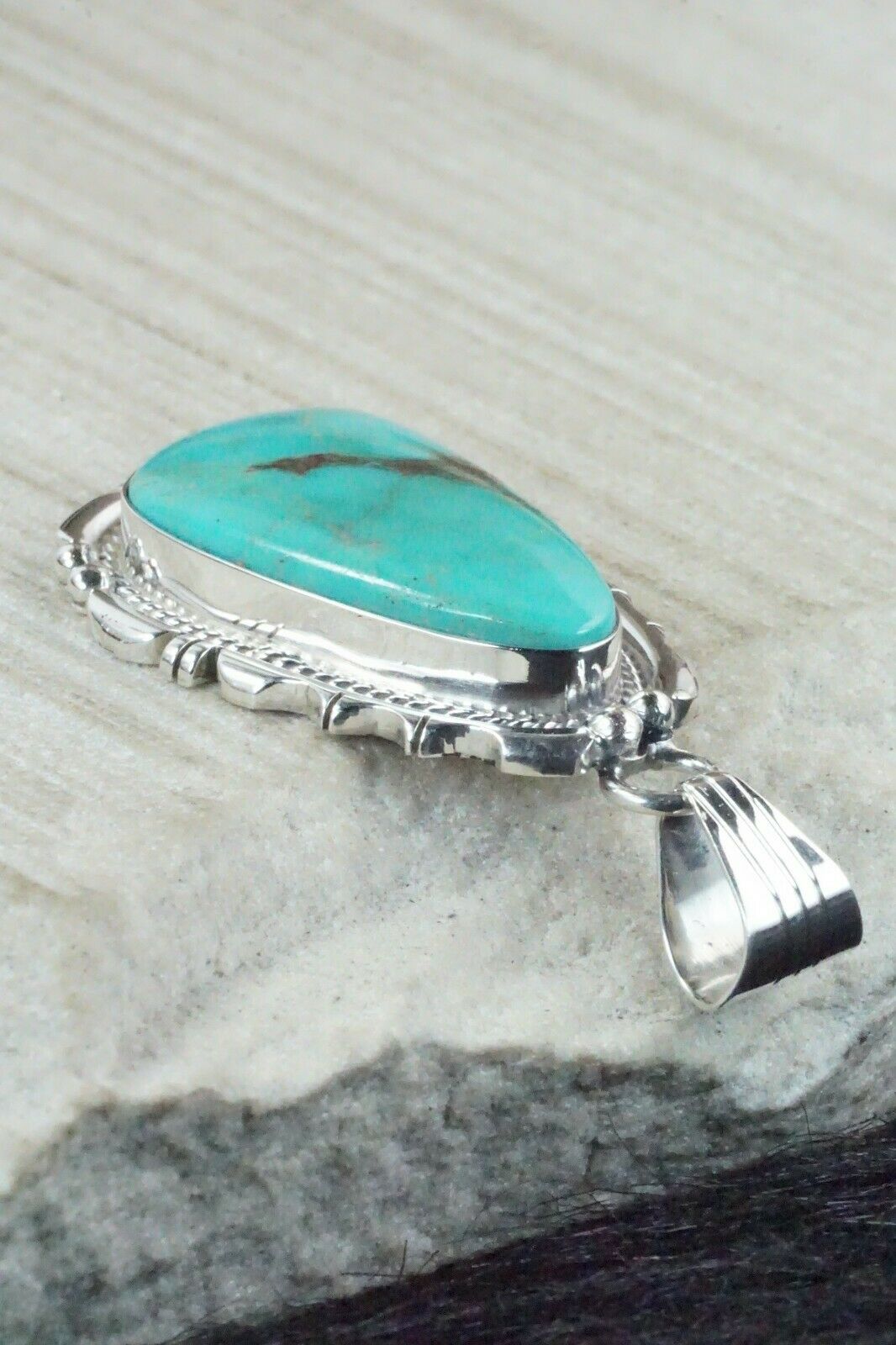 Turquoise & Sterling Silver Pendant - Samuel Yellowhair