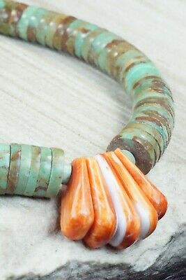 Turquoise & Spiny Oyster Necklace - Lupe Lovato