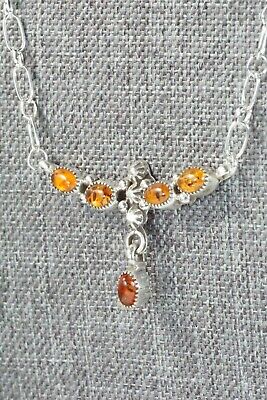 Amber & Sterling Silver Necklace - Loretta Smith