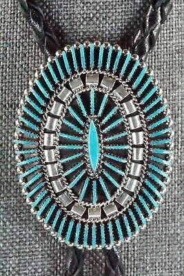 Turquoise & Sterling Silver Bolo Tie - Edmund Cooeyate