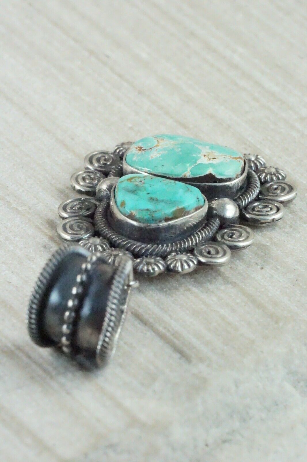 Turquoise & Sterling Silver Pendant - Jess Martinez