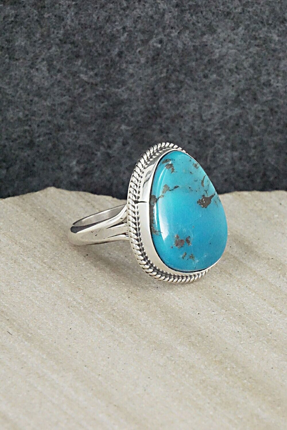 Turquoise & Sterling Silver Ring - Alice Rose Saunders - Size 8